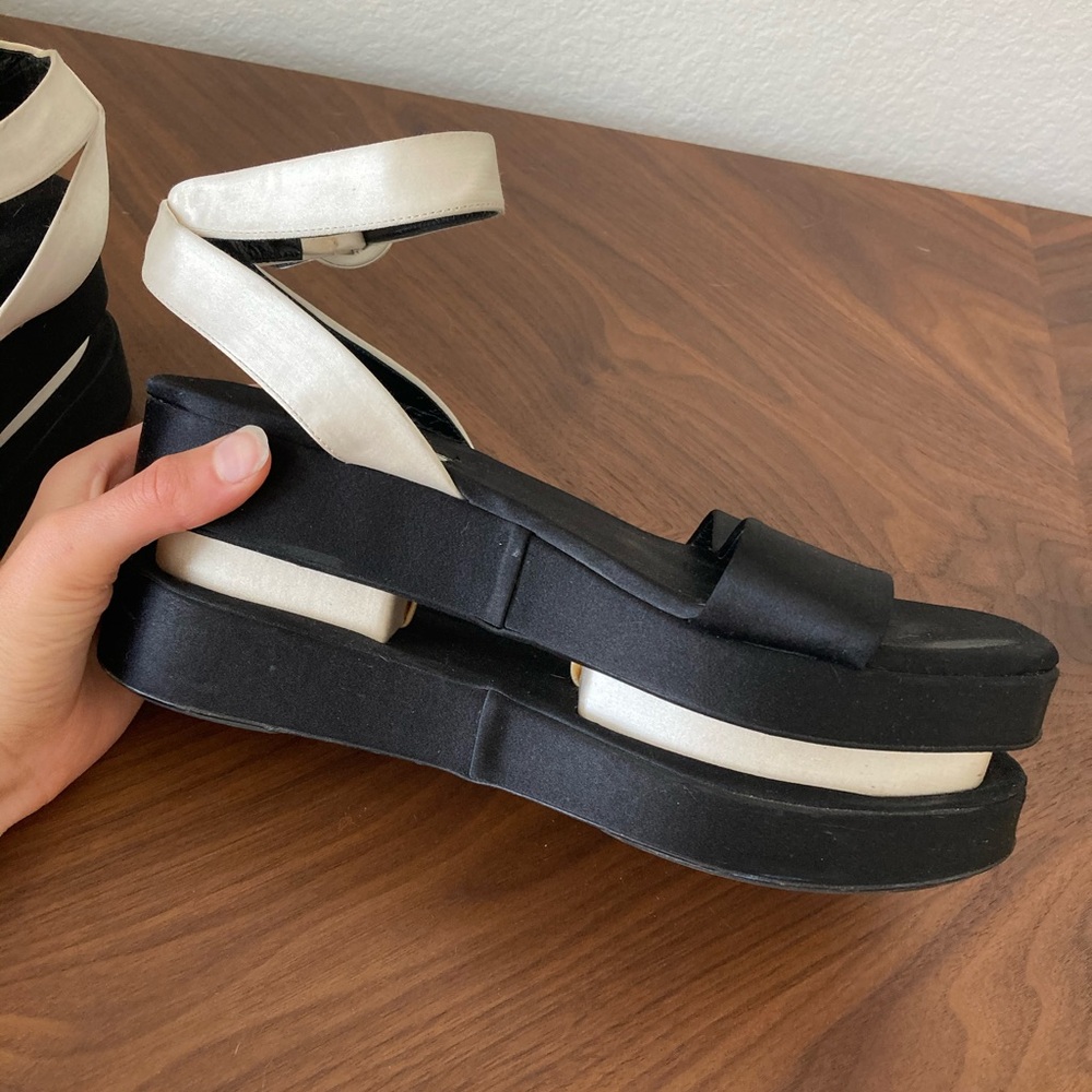 PRADA SILK PLATFORM SANDAL